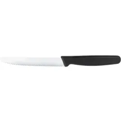 Sanelli Steak- und Tomatenmesser Lario, Klingenlänge 11 cm, Küchenmesser mit Wellenschliff, Farbe: schwarz