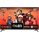 CHIQ TV 40 Zoll QLED Google TV, HDR10, WLAN, Google Play, Rahmenloses Design, Dolby Audio, Chromecast, DBX-tv, Triple Tuner(DVB-T2/C/S2), Hotel Mode