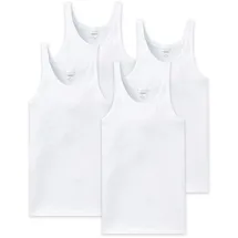 SCHIESSER Unterhemd 4er Pack - ärmellos, Cotton Essentials, Feinripp, Weiß XL