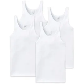 SCHIESSER Unterhemd 4er Pack - ärmellos, Cotton Essentials, Feinripp, Weiß XL