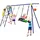 Costway Schaukeln 5-in-1 Set mit 2 Schaukeln und Basketballkorb Blau/Gelb