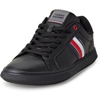 Tommy Hilfiger Herren Essential Leather FM0FM04921 Cupsole Sneaker, Schwarz (Triple Black), 45 EU