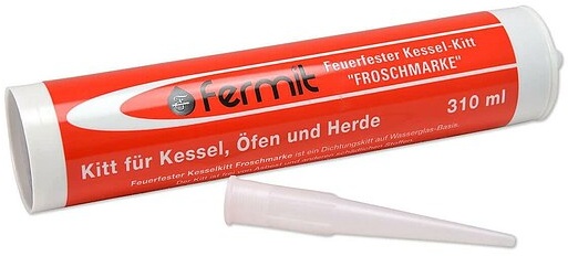 FERMIT - Feuerfester Kessel-Kitt FROSCHMARKE - hitzebeständig bis über 1000°C - Kartusche 310 ml ** 1l/14,81 EUR