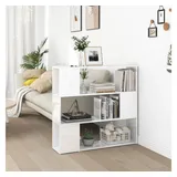 vidaXL Bücherregal Raumteiler Hochglanz-Weiß 100x24x94 cm, weiß