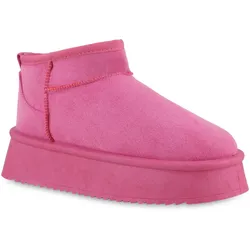 Damen Plateau Boots in Pink