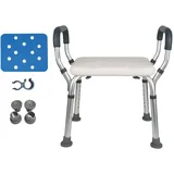 Duschstuhl Duschhocker New Badewannensitz Senioren, Richtung des Badehocker Drehen, Höhenverstellbar Badehocker Sitzbrett Duschsitz für Badewanne mit Gepolsterter&Anti-Rutsch Gummifüße