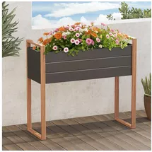luxuskollektion Hochbeet Metall 100 x 38 x 91 cm Grau