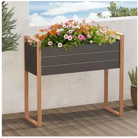 luxuskollektion Hochbeet Metall 100 x 38 x 91 cm Grau