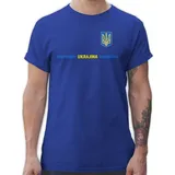 Shirtracer T-Shirt Ukraine Trikot Wappen, Україна mit Stolz, Ukrainisches Fan-Motiv 2026 Fussball WM Fanartikel blau 4XL