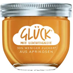 Glück Fruchtaufstrich Aprikose 30% weniger Zucker 230G