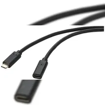 Renkforce USB-Kabel USB 3.2 Gen2 (USB 3.1 Gen2) USB-C® Stecker, USB-C® Buchse 2.00 m Schwarz PVC-Mantel RF-4755222