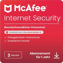 McAfee Internet Security - Abonnement-Lizenz (1 Jahr) - 3 Geräte - Download - Win, Mac, Android, iOS - Deutsch