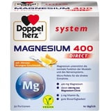 Doppelherz system MAGNESIUM 400 DIRECT– Magnesium als Beitrag für die normale Funktion der Muskeln und des Nervensystems – 30 Portionsbeutel