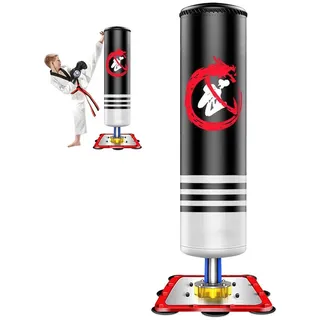 ToteBox Standboxsack Kinder Freistehender Standboxsack Punching Bag Boxing Trainer (set, mit Saugnapf) schwarz