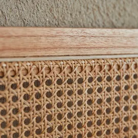 Tikamoon Kopfteil aus Rattan für Bett mit 160 cm Schlafzimmer Doppelbett Massivholz