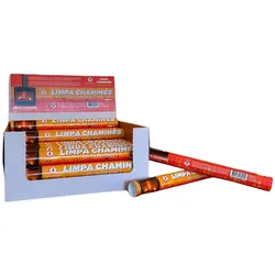 Kiste/Display für 32 Schornsteinfegerrohre - Rote Flamme Chama Vermelha