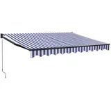 vidaXL Markise Einziehbar Blau und Weiß 3x2,5 m Stoff und Aluminium