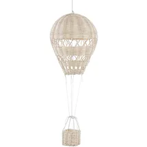 Beliani Wandobjekt Ballon Bemba Rattan 60 cm Naturfarben