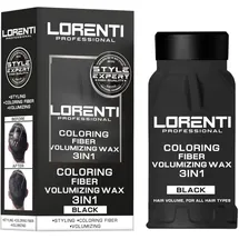lorenti tokyo & seoul Lorenti Professional 3in1 Faser-Volumen-Wachs Schwarz – Styling, Haarfarbe & Haarverdichtung – Puderwachs gegen dünnes Haar für Männer & Frauen
