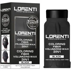 lorenti tokyo & seoul Lorenti Professional 3in1 Faser-Volumen-Wachs Schwarz – Styling, Haarfarbe & Haarverdichtung – Puderwachs gegen dünnes Haar für Männer & Frauen
