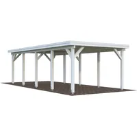 Palmako Carport Karl 23,1 m2 weiß lackiert Holzcarport