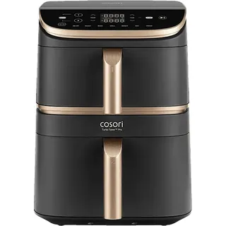 COSORI CAF-DC123S-DDER Turbo Tower Pro Smart Heißluftfritteuse 2630 Watt Dunkelgrau/Gold