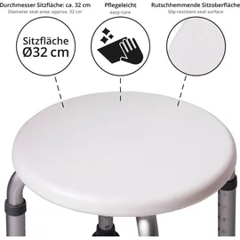 Onvaya Duschhocker rund weiß 150 kg