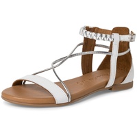 Tamaris Damen Sandaletten, Frauen Sandalen,TOUCHit-Fußbett,Sommersandalen,bequem,flach,Sommerschuhe,Freizeitschuhe,White Comb,38 EU - 38 EU