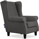 Konsimo Konsimo® Ohrensessel, Grau, Rechteckig, 82x105x97 cm, Hergestellt in Europa, Wohnzimmer, Sessel, Ohrensessel