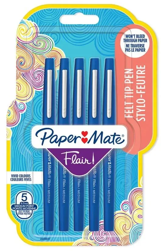 Papermate Flair Filzstift Medium Blau 5 Stück(e)