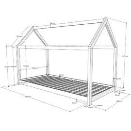 Vipack Hausbett Cabane 90 x 200 cm weiß