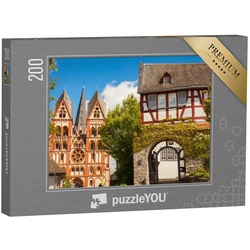 puzzleYOU Puzzle Limburger Dom auf dem Hügel, Limburg, Hessen, 200 Puzzleteile, puzzleYOU-Kollektionen