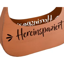 Harms Import Blumentasche Pflanztasche Garten Hereinspaziert Rostoptik Braun Eisen H 34 cm