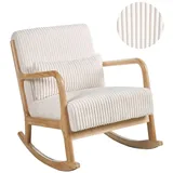 Beliani 2-tlg Schaukelsessel SORSELE in Weiß/Braun | Gr.: onesize
