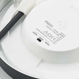 PRIOS LED-Deckenleuchte Edwina, schwarz, 25 cm, CCT, IP44 - Schwarz