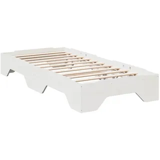 vidaXL Massivholzbett ohne Matratze Stapelbar Weiß 75x190 cm