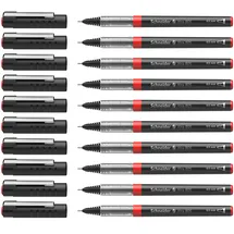 Schneider 8052 Xtra 805 Tintenroller (Röhrchenspitze aus Edelstahl, 0,5 mm) 10er Packung rot