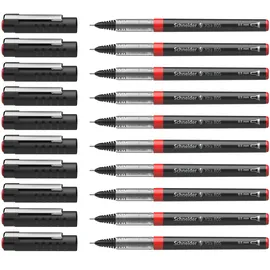 Schneider 8052 Xtra 805 Tintenroller (Röhrchenspitze aus Edelstahl, 0,5 mm) 10er Packung rot