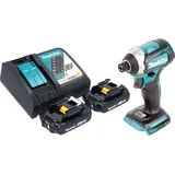 Makita DTD 154 RA Akku Schlagschrauber 18 V 175 Nm 1/4" Brushless + 2x Akku 2,0 Ah + Ladegerät
