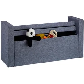 Relaxdays Sitzbank Lehne, 2 Kissenrollen, faltbar, Aufbewahrung, gepolstert, Flur, Sitztruhe 75 x 115 cm,