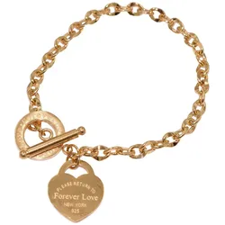 Armband FIRETTI "Schmuck Geschenk Armschmuck Armkette Herz LIEBE", gold (gelbgoldfarben), Armbänder, Damen, Edelstahl, Made in Germany