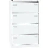 BISLEY LIGHT Hängeregistraturschrank verkehrsweiß 4 Schubladen 80,0 x 62,2 x 132,1 cm
