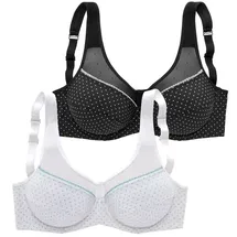 PETITE FLEUR Bügel-BH Damen schwarz-weiß+weiß-türkis Gr.95B