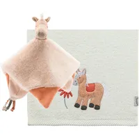 Sterntaler Schmusetuch STERNTALER "Geschenk-Set Bauernhof Pferd", Baby, beige (ecru),