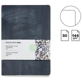 Miquelrius Notizbuch Stone Paper A5 blanko schwarz