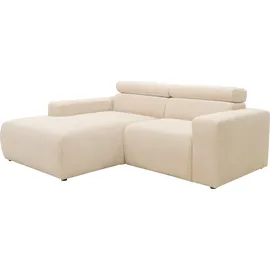 DOMO collection Ecksofa »Brandon kleine Ausführung B/T/H: 214/100/80 cm«, Mit Kopfteilverstellung, auch in Leder und Cord, L-Form