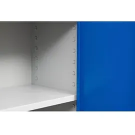 Gürkan Stahlschrank 100050 lichtgrau, enzianblau 80,0 x 38,0 x 180,0 cm, aufgebaut