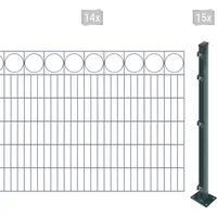 Arvotec Doppelstabmattenzaun "EASY 120 zum Aufschrauben "Ring" mit Zierleiste" Zaunelemente Zaunhöhe 120 cm, Zaunlänge 2 - 60 m Gr. H/L: 120cm x 28 m, Pfosten: 15 St., grau (anthrazit)