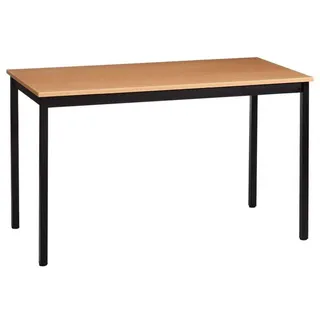 Sodematub Mehrzwecktisch buche, schwarz rechteckig, Vierkantrohr schwarz, 120,0 x 60,0 x 74,0 cm