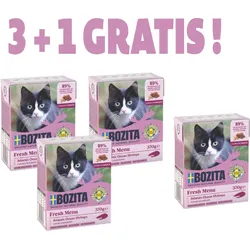 Bozita Feline Häppchen in Soße, Garnelen 3x370g  + 1x370g GRATIS !!!